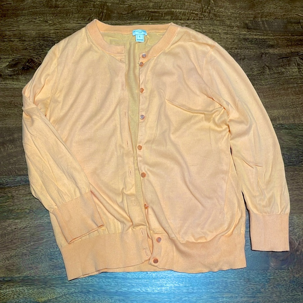 Peach Cardigan - J Crew - The Clare Cardigan Size L